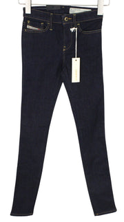 DIESEL Skinzee 0813C Women Jeans W23/L32 Blue Super Slim Skinny Fit Stretch