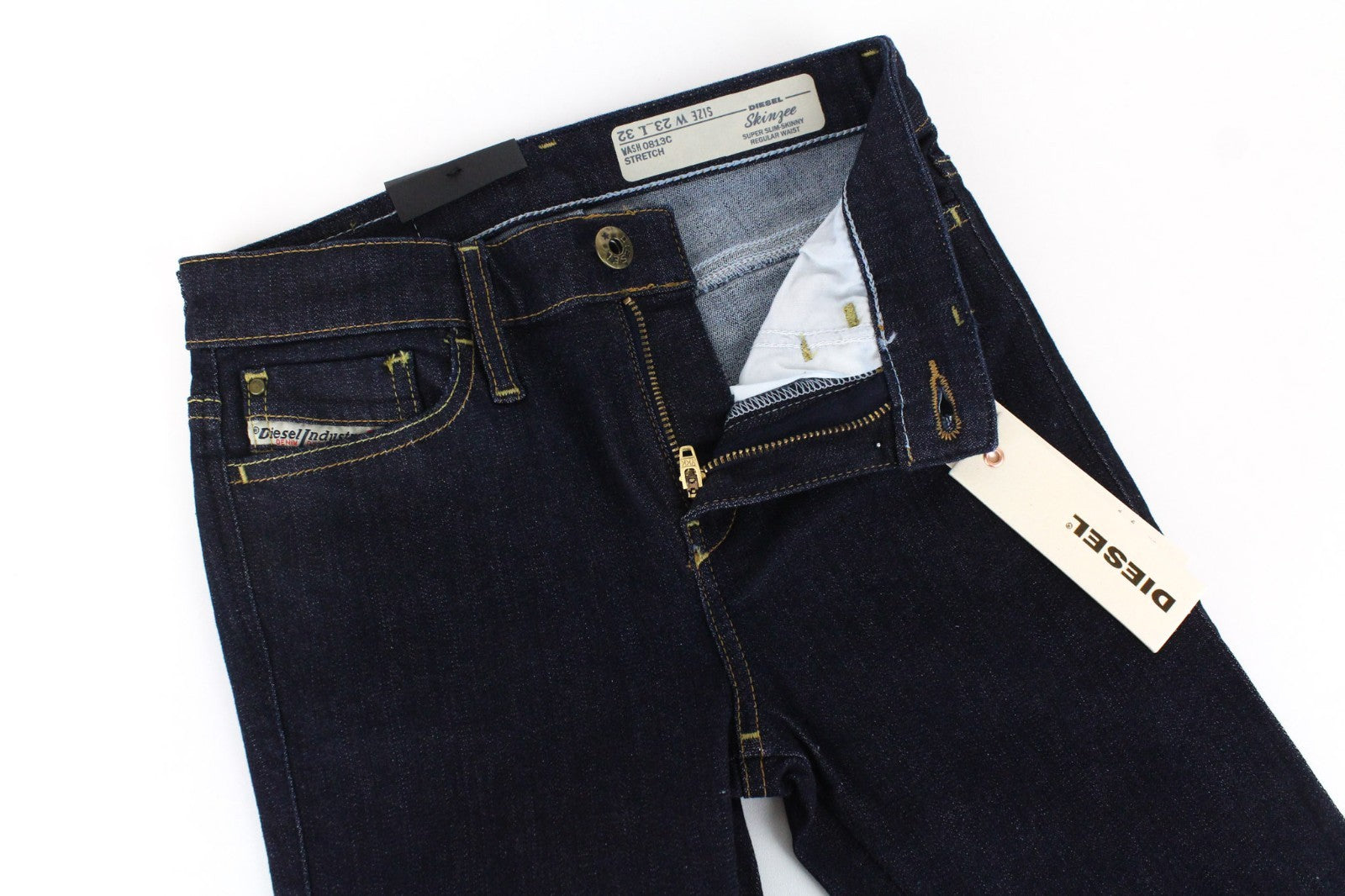 DIESEL Skinzee 0813C Women Jeans W23/L32 Blue Super Slim Skinny Fit Stretch