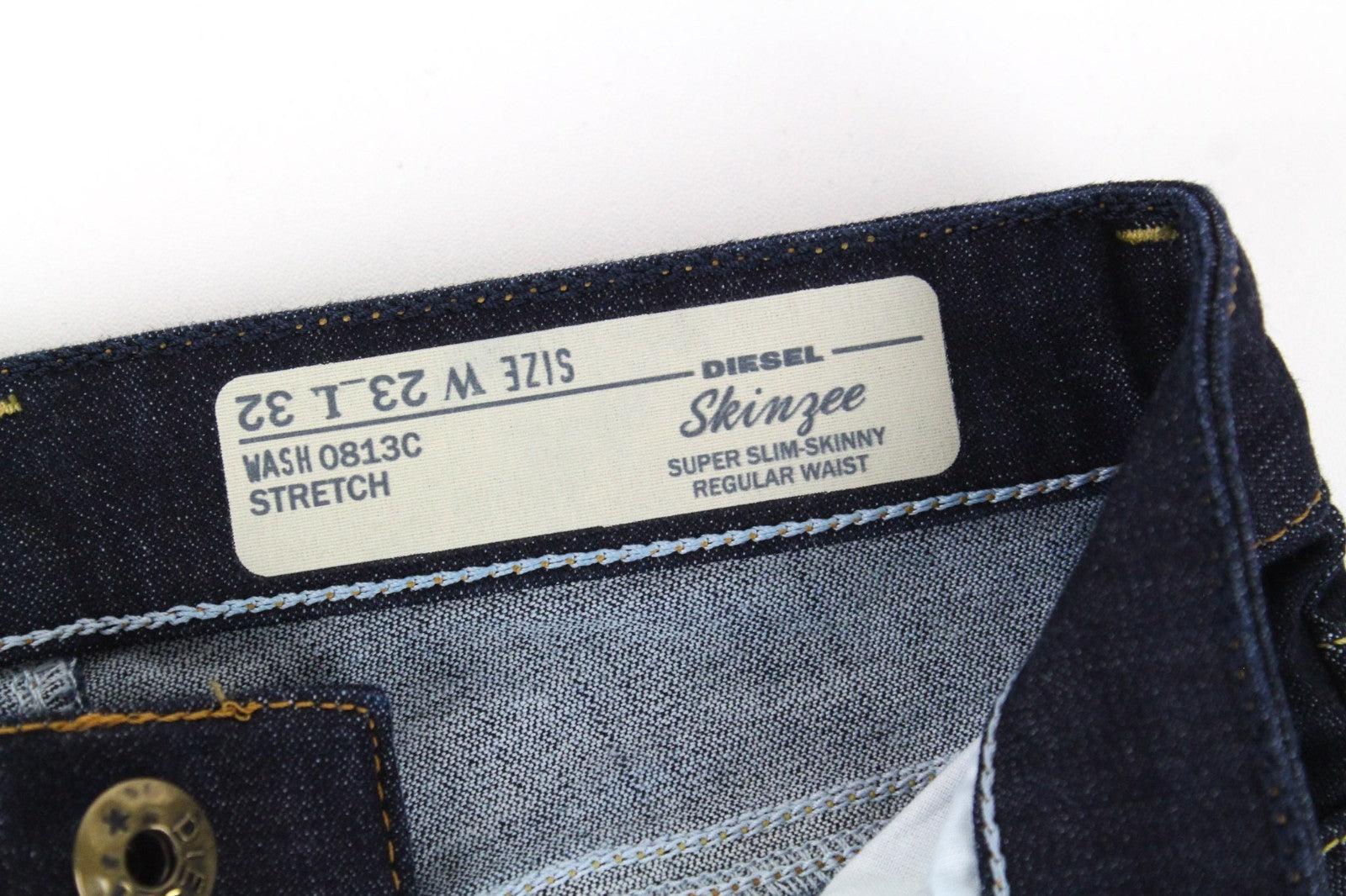 DIESEL Skinzee 0813C Women Jeans W23/L32 Blue Super Slim Skinny Fit Stretch