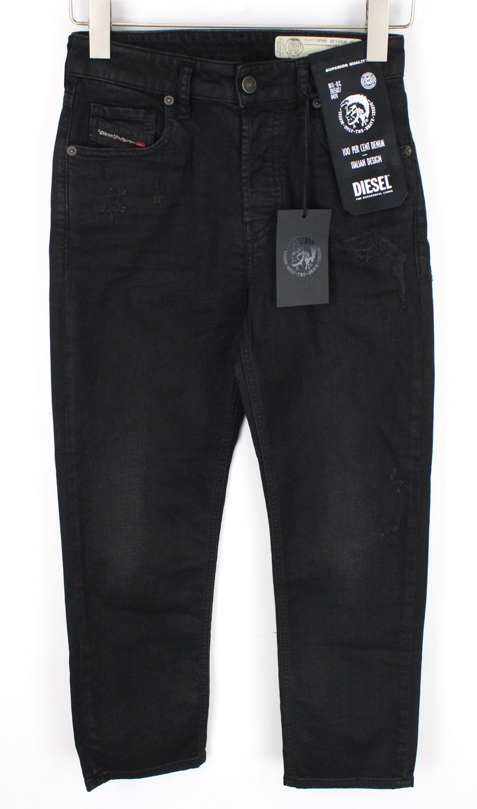 DIESEL Aryel 069JD Women Jeans W24/L32 Black Regular Straight Stretch Buttoned