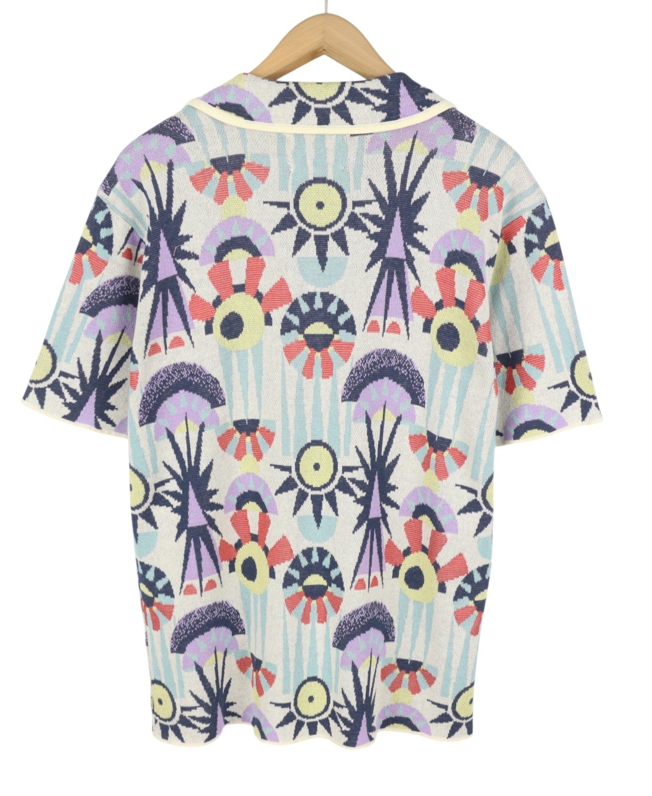 SCOTCH & SODA Men Shirt M Patterned Jacquard Knit Button Up Short Sleeved