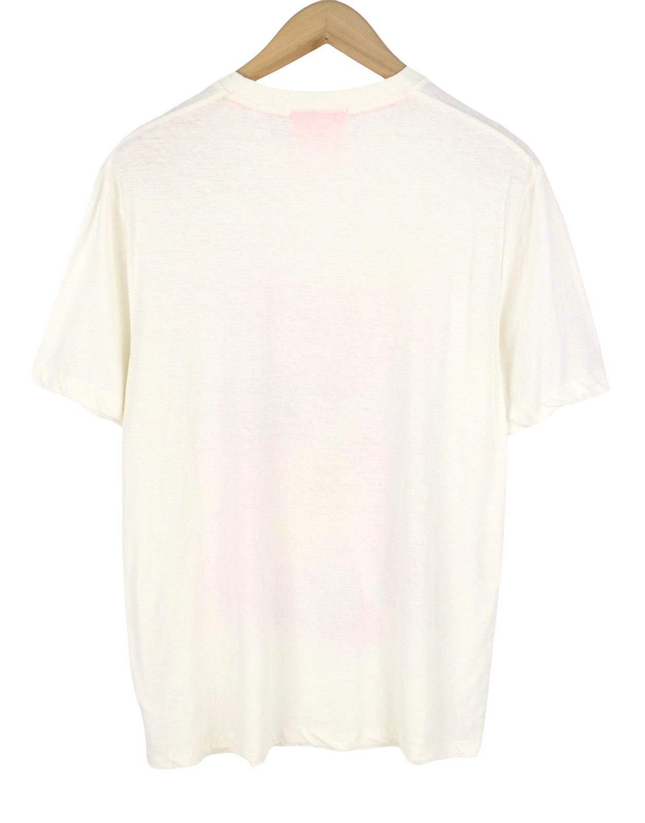 SCOTCH & SODA Men T-Shirt M White Country Name Print Linen Blend Short Sleeve