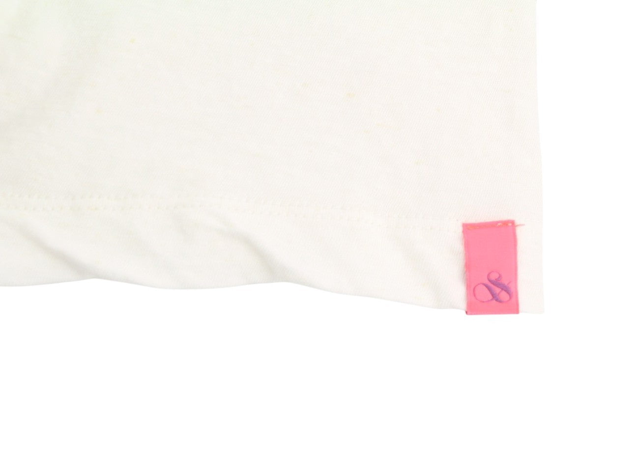 SCOTCH & SODA Men T-Shirt M White Country Name Print Linen Blend Short Sleeve