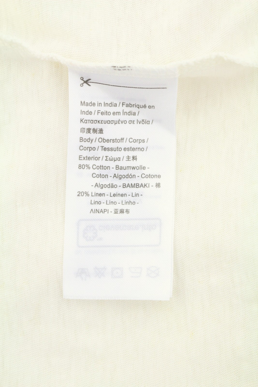SCOTCH & SODA Men T-Shirt M White Country Name Print Linen Blend Short Sleeve