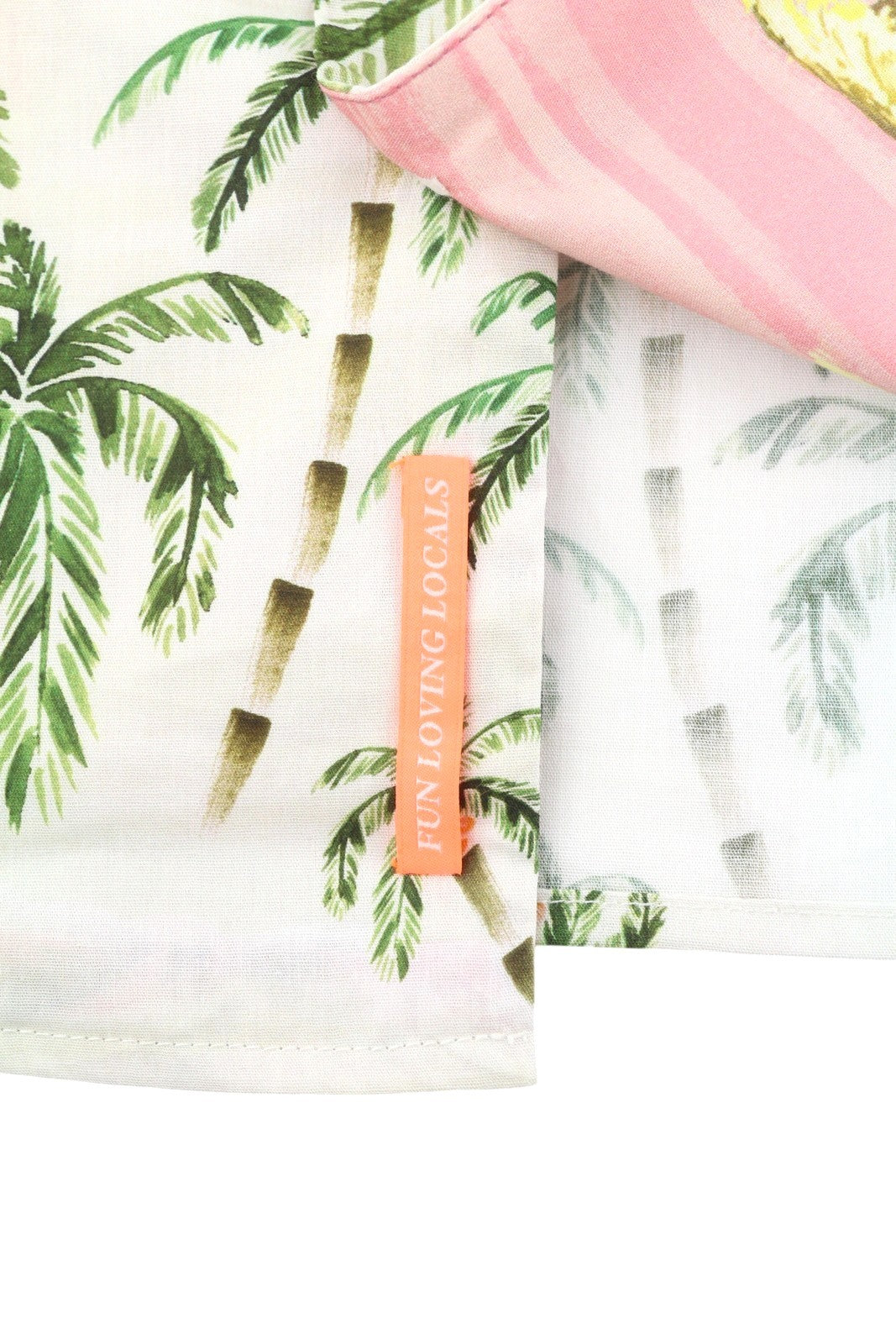 SCOTCH & SODA Men Shirt M Beige Palm Tree Printed Button Up Short Sleeve