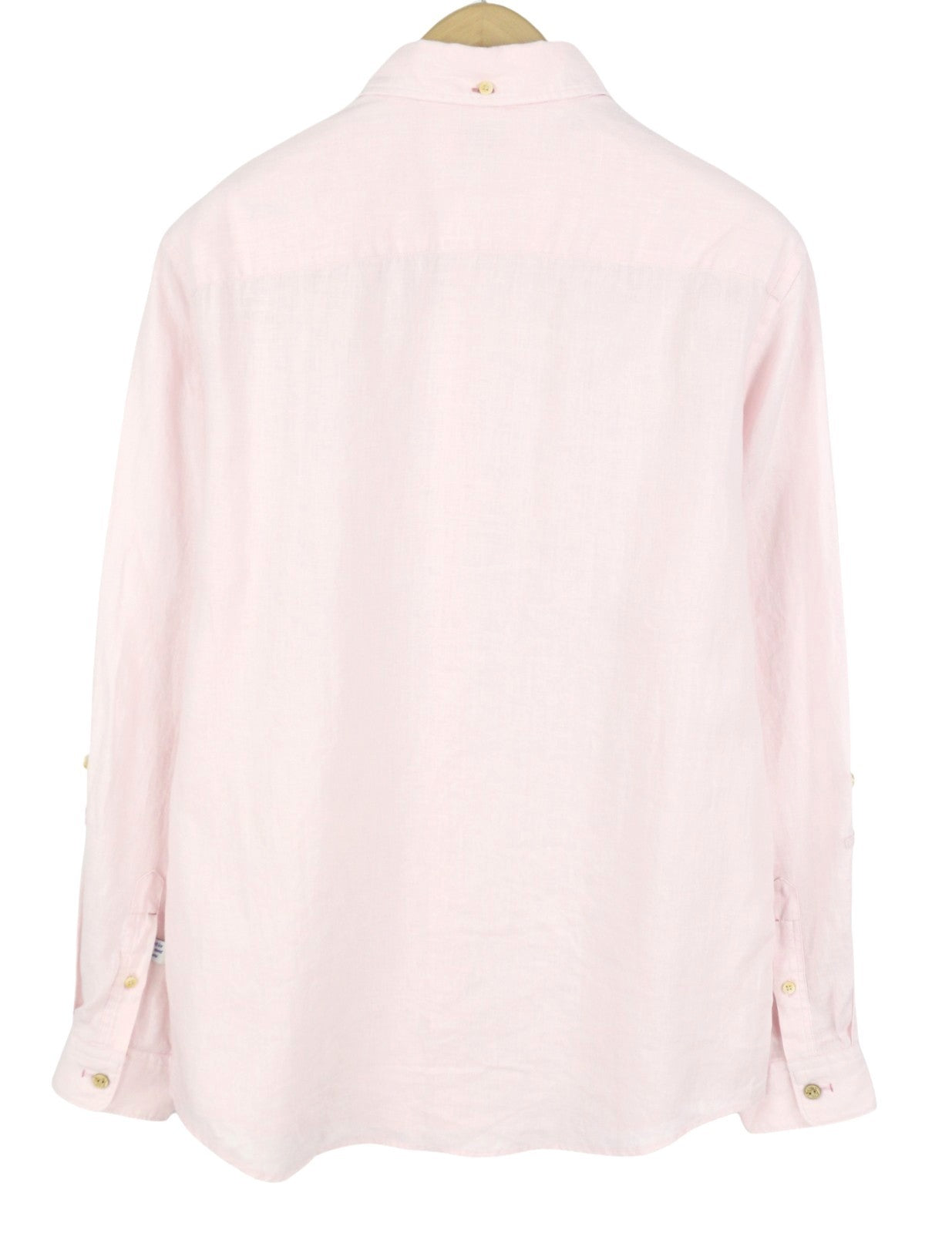 SCOTCH & SODA Men Shirt M Light Pink Button Up Spread Roll Up Sleeves