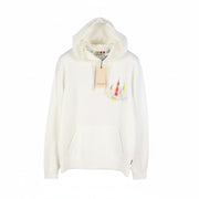 SCOTCH & SODA Men Hoodie L White Patterned Kangaroo Pocket Long Sleeve Pull On