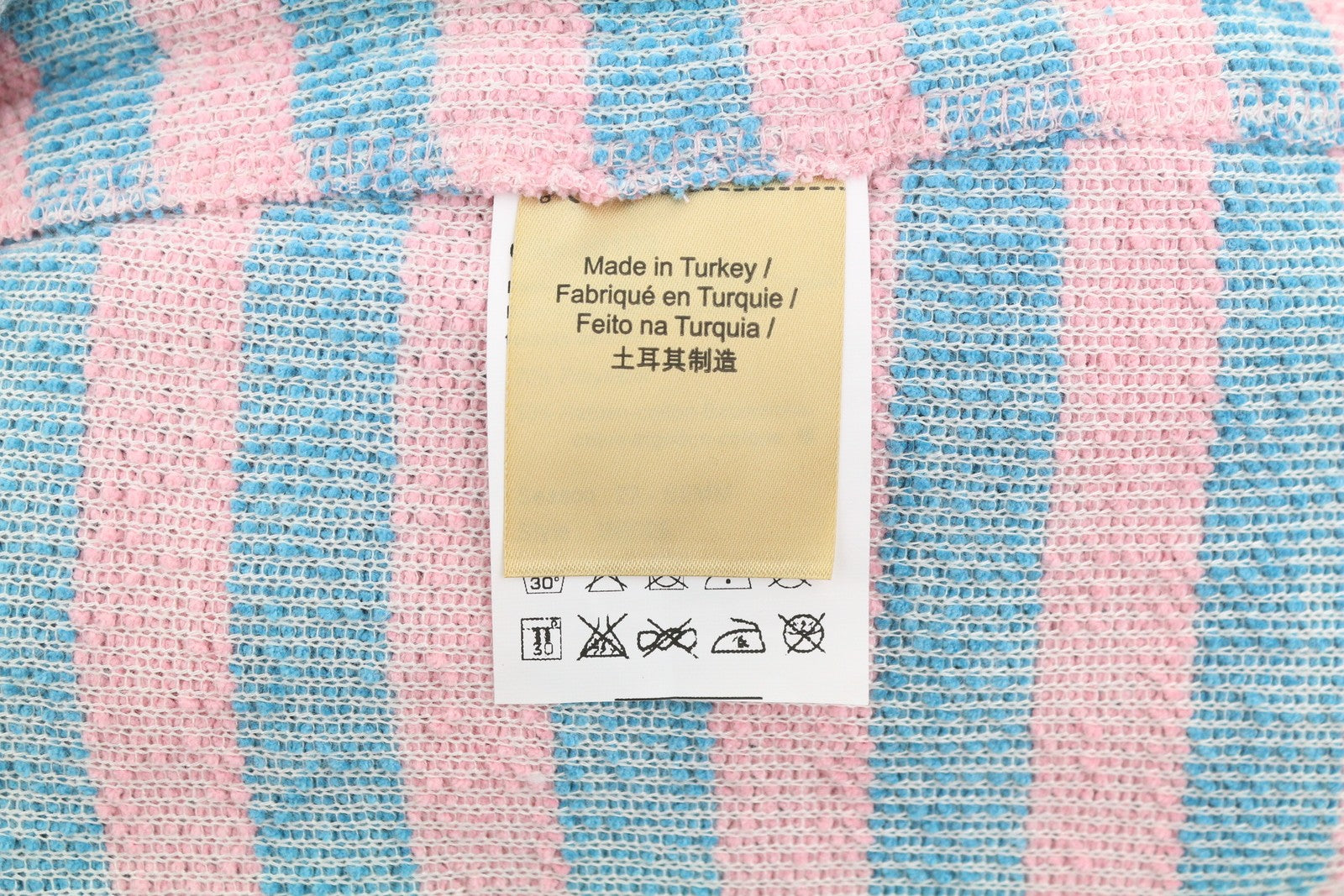 SCOTCH & SODA Men Sweatshirt M Striped Crew Collar Soft Pink & Blue Pull On