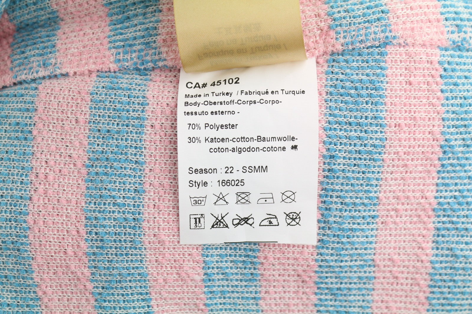 SCOTCH & SODA Men Sweatshirt M Striped Crew Collar Soft Pink & Blue Pull On