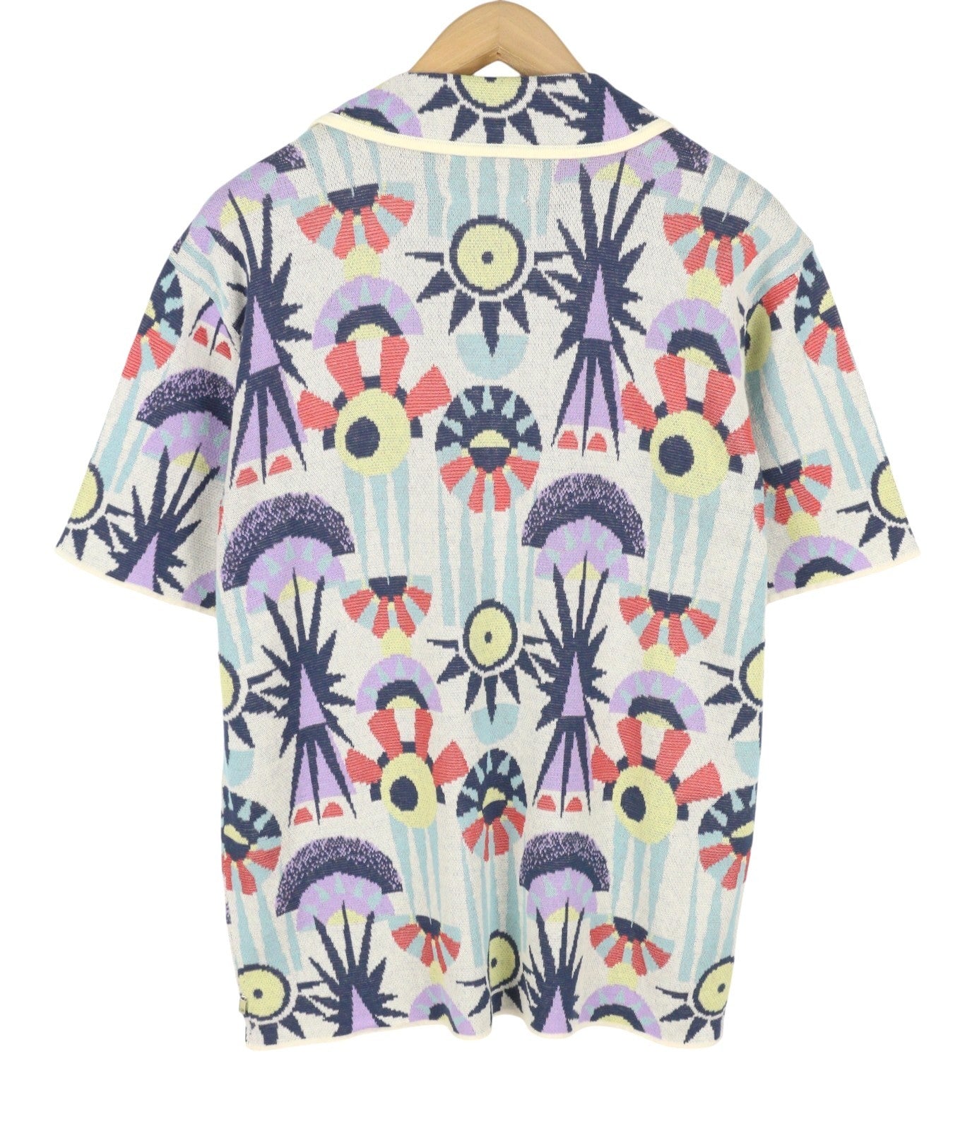 SCOTCH & SODA Men Shirt M Patterned Jacquard Knit Button Up Short Sleeve