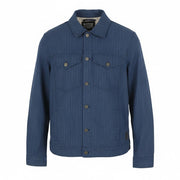 SCOTCH & SODA Men Jacket M Blue Pinstriped Spread Button Up Lightweight Trucker