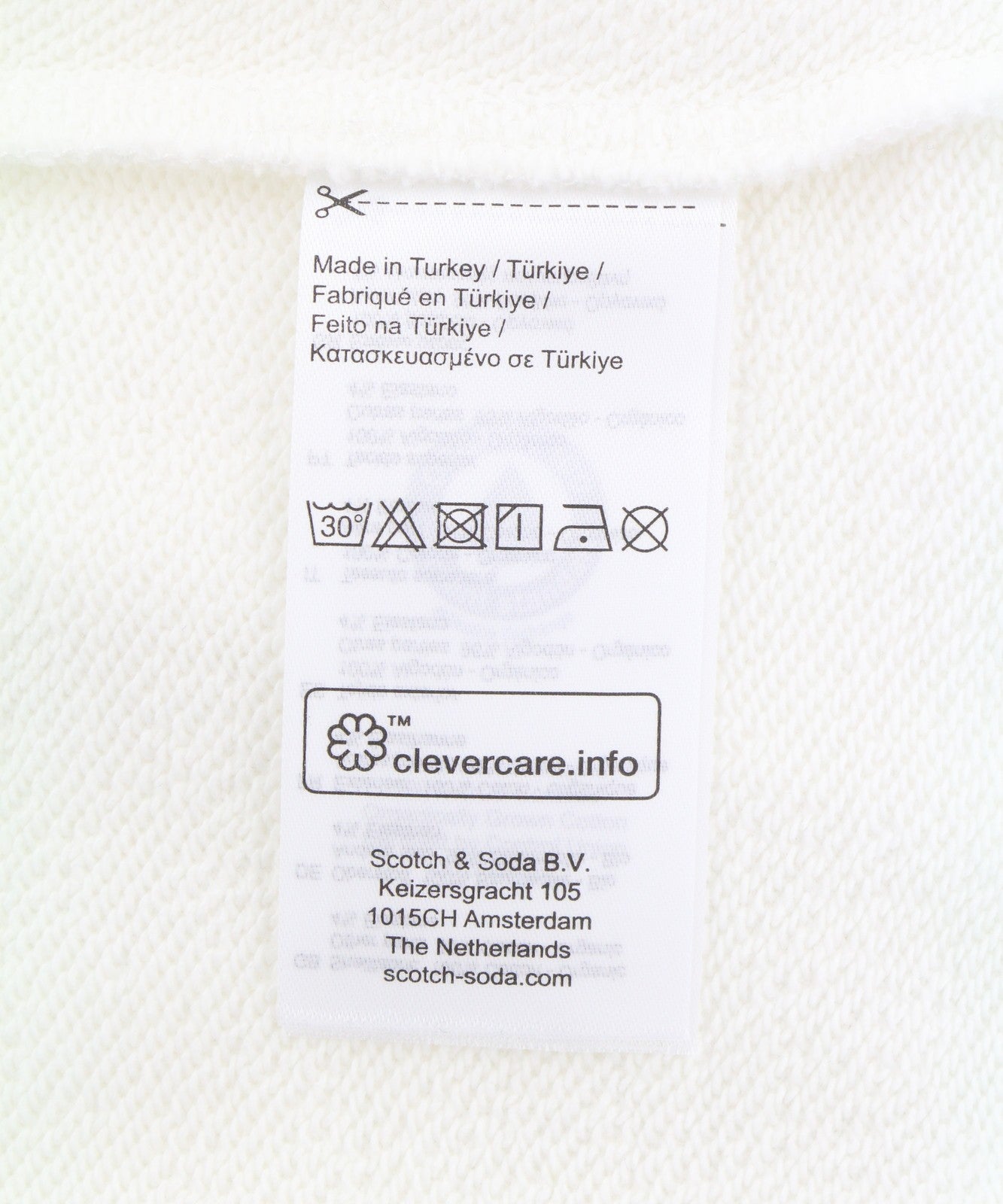 SCOTCH & SODA Men Hoodie M White Organic Cotton Pockets Hooded Full Zip