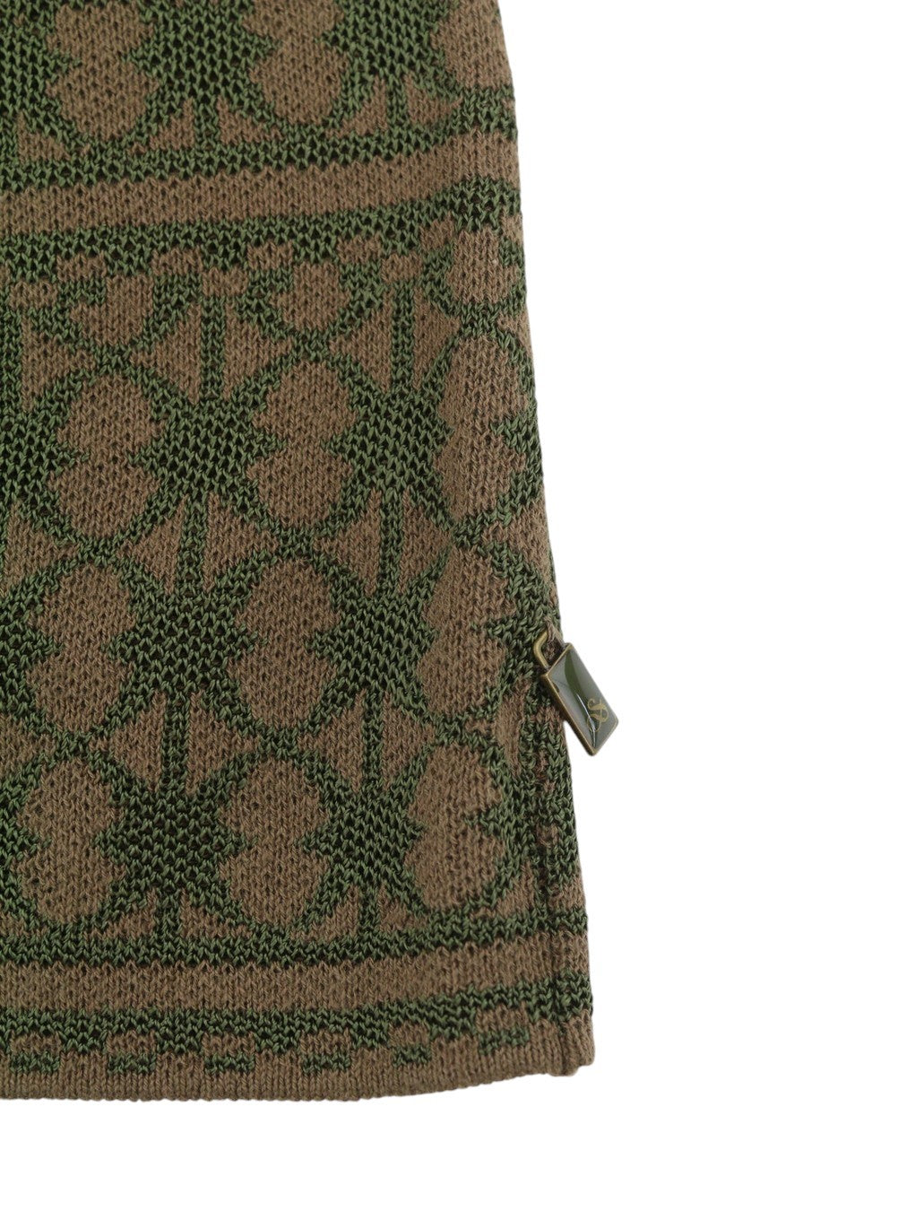 SCOTCH & SODA Men Shirt M Brown Patterned Jacquard Knit Button Up Short Sleeve