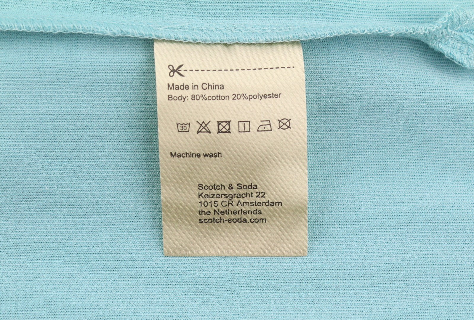 SCOTCH & SODA Men Polos M Blue Jacquard Cotton Terry Relaxed Fit Short Sleeve
