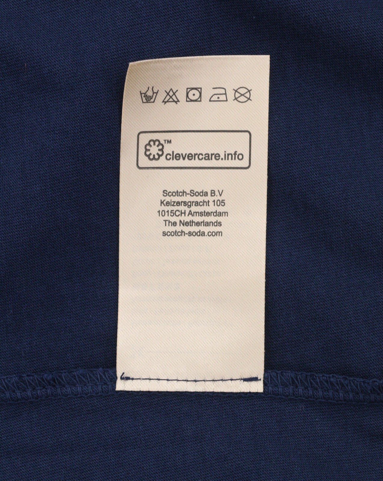 SCOTCH & SODA Men T-Shirt M Dark Blue Crew Neck Patch Pocket Short Sleeved