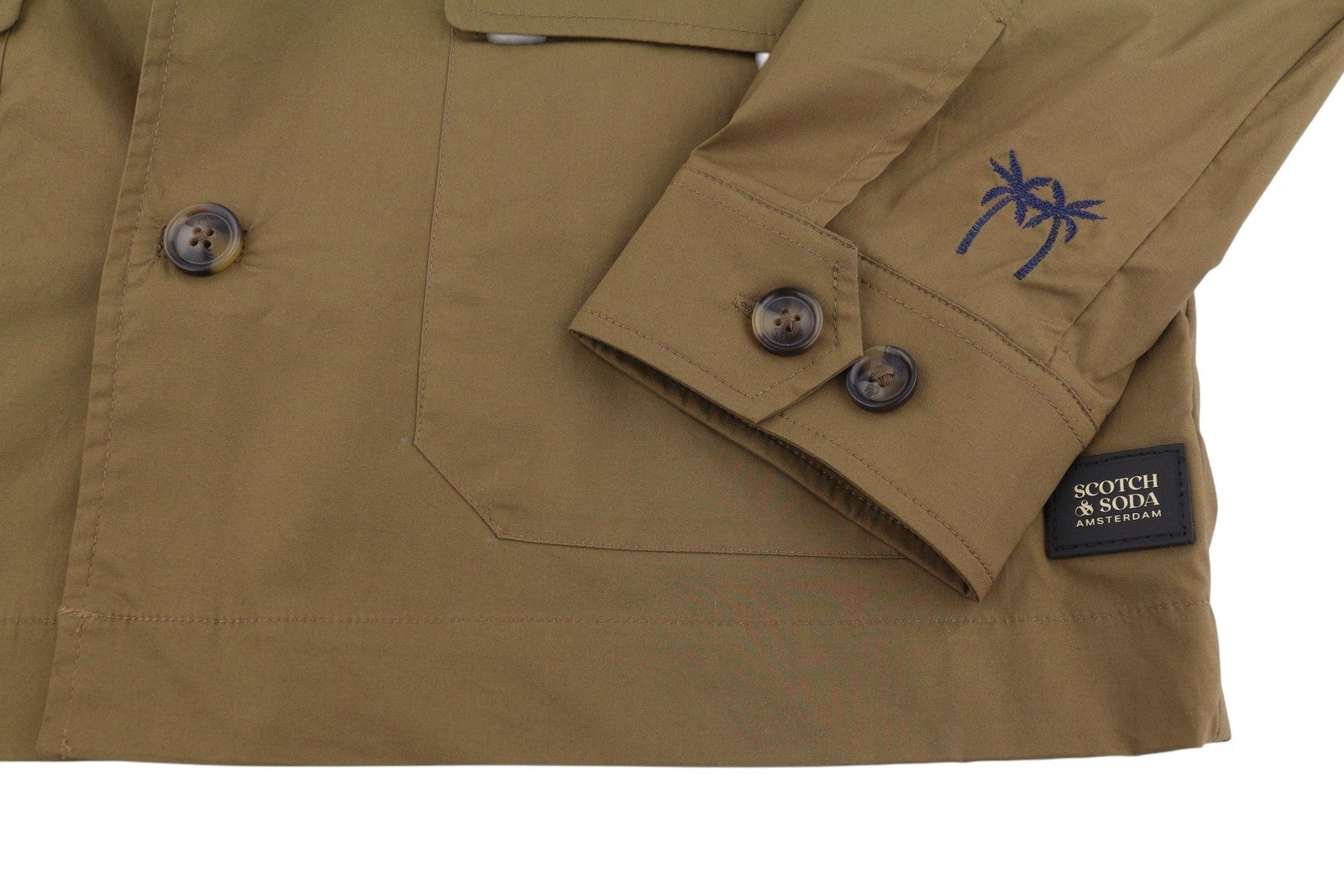 SCOTCH & SODA Men Jacket M Brown Patch Pockets Button Up Lightweight