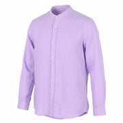 SCOTCH & SODA Men Shirt M Purple Linen Button Up Mandarin Collar
