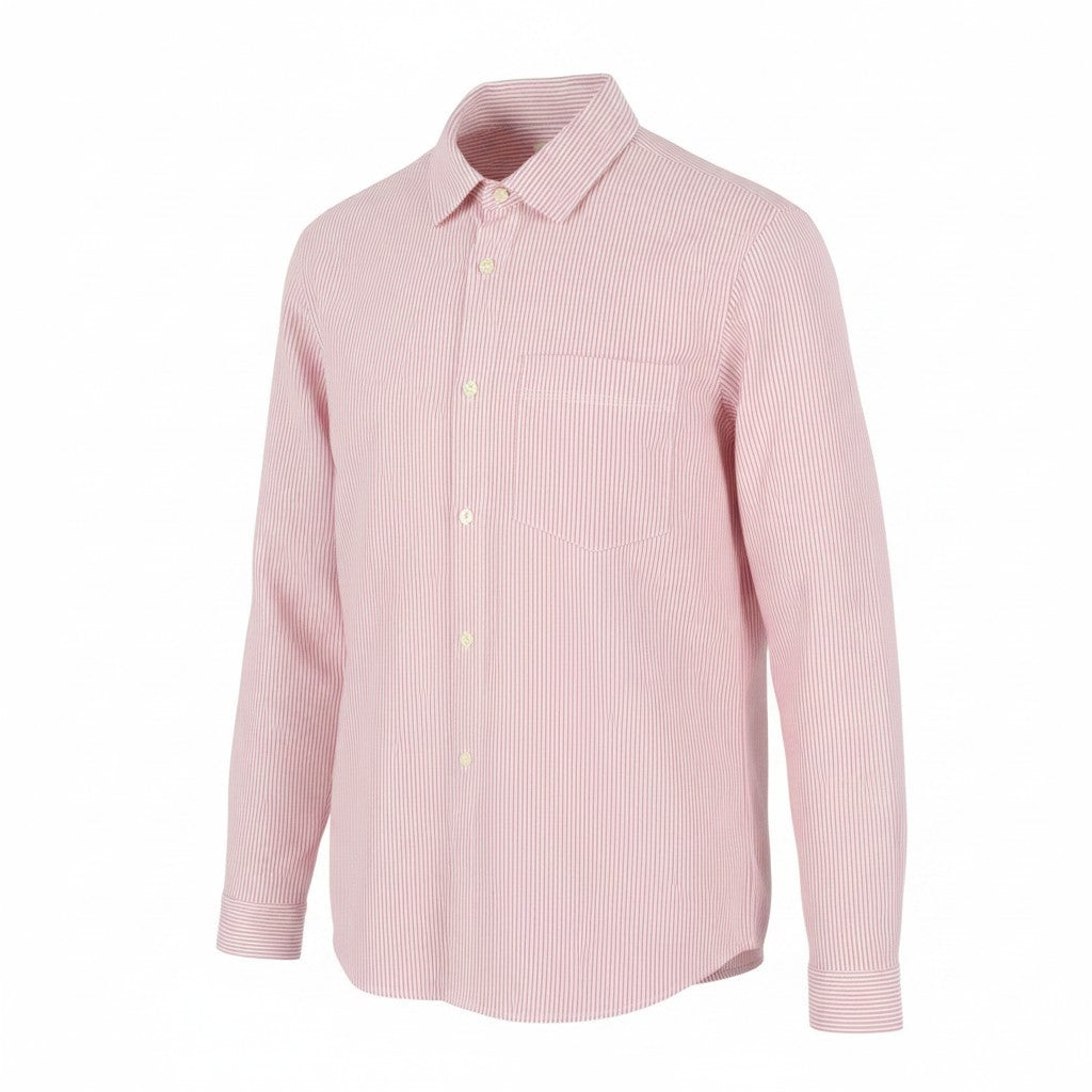 SCOTCH & SODA Men Shirt L Pink Pinstriped Spread Patch Pocket Casual