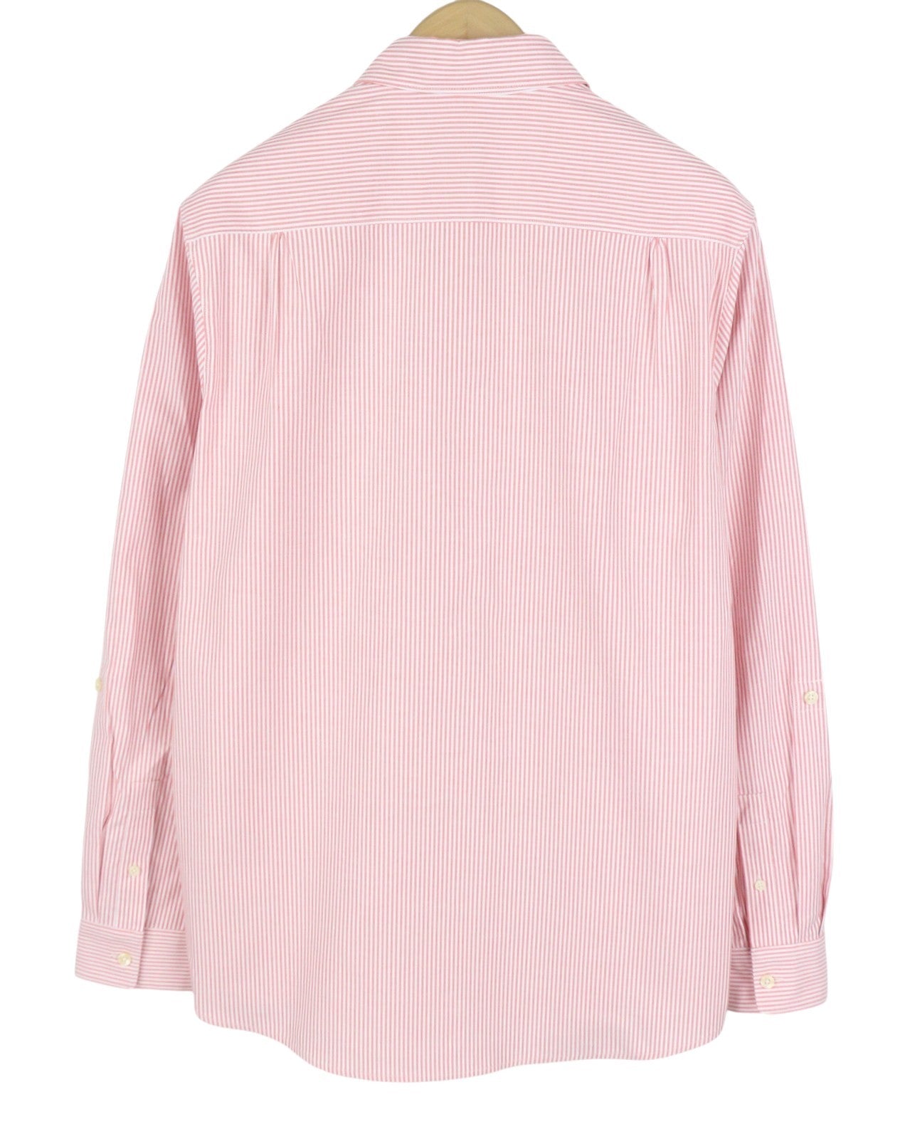 SCOTCH & SODA Men Shirt L Pink Pinstriped Spread Patch Pocket Casual