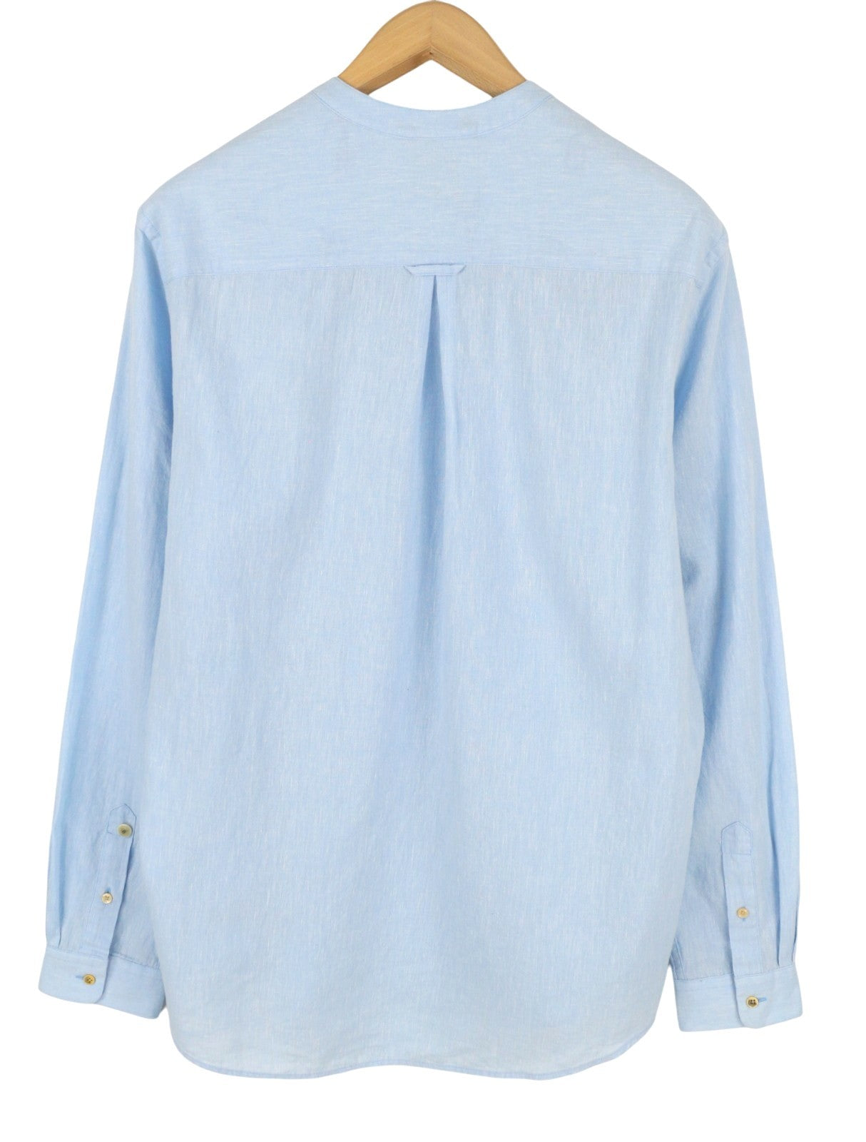 SCOTCH & SODA Men Shirt L Blue Melange Asymmetrical Collar Long Sleeved