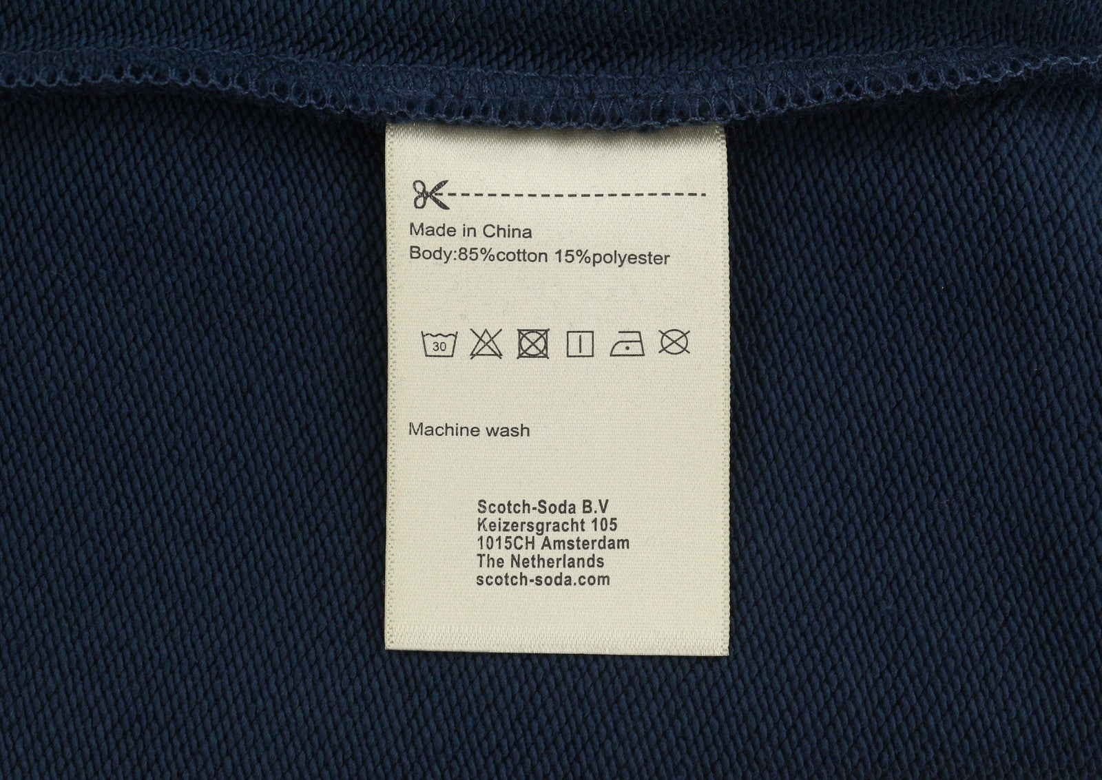 SCOTCH & SODA Men Sweatshirt M Dark Blue Crew Neck Long Sleeve Pull On
