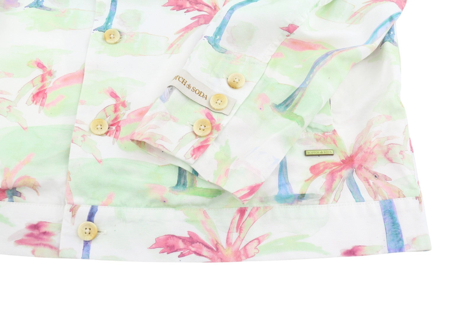 SCOTCH & SODA Men Jacket M Colourful Palm Tree Hawaii Hemp Blend Button Up