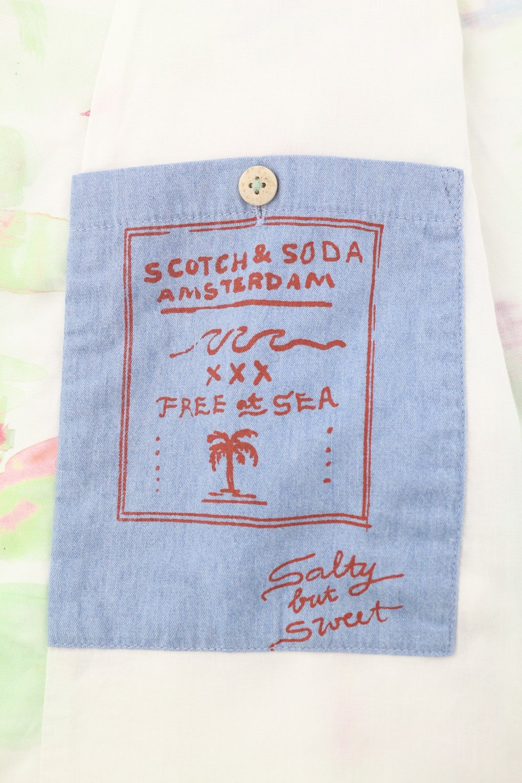 SCOTCH & SODA Men Jacket M Colourful Palm Tree Hawaii Hemp Blend Button Up