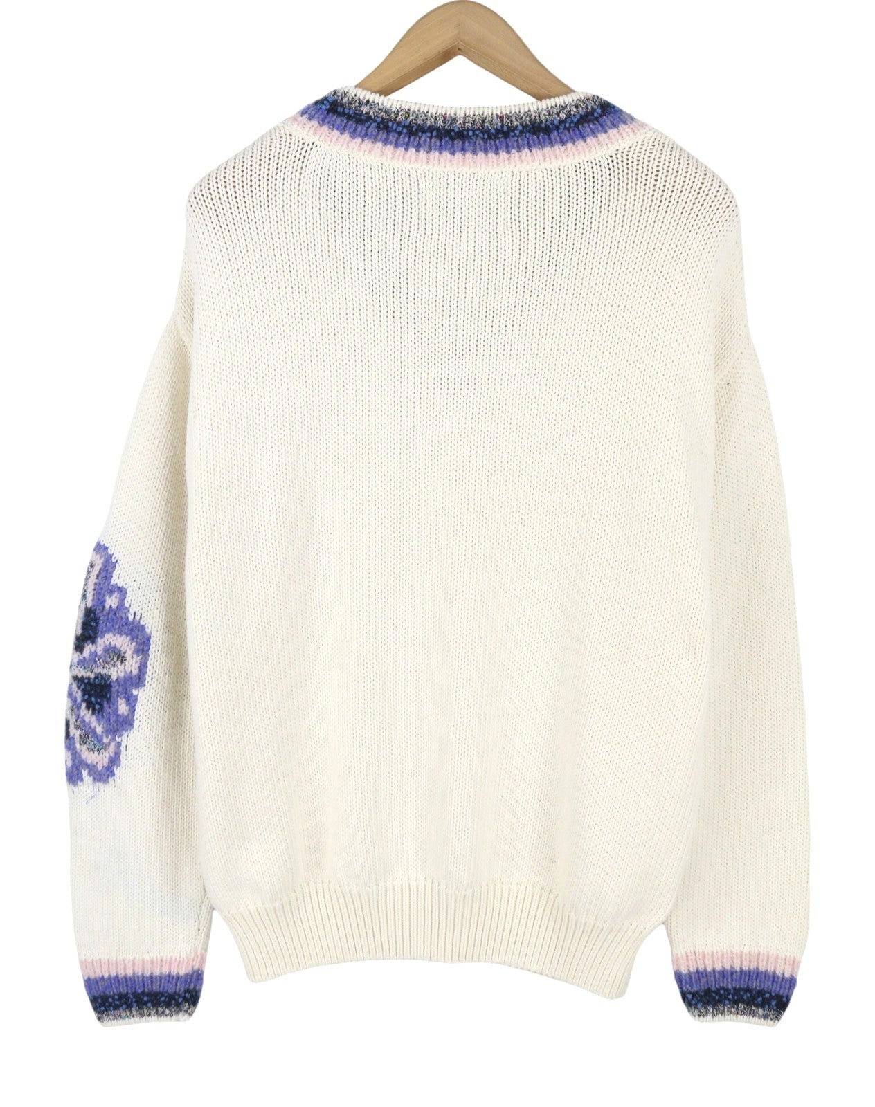 SCOTCH & SODA Men Jumper M White Oversized Cable Knit V-Neck Pull On
