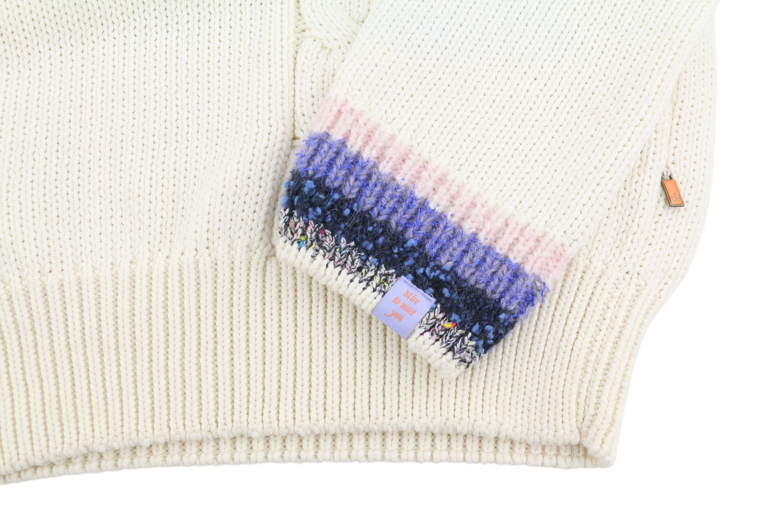 SCOTCH & SODA Men Jumper M White Oversized Cable Knit V-Neck Pull On