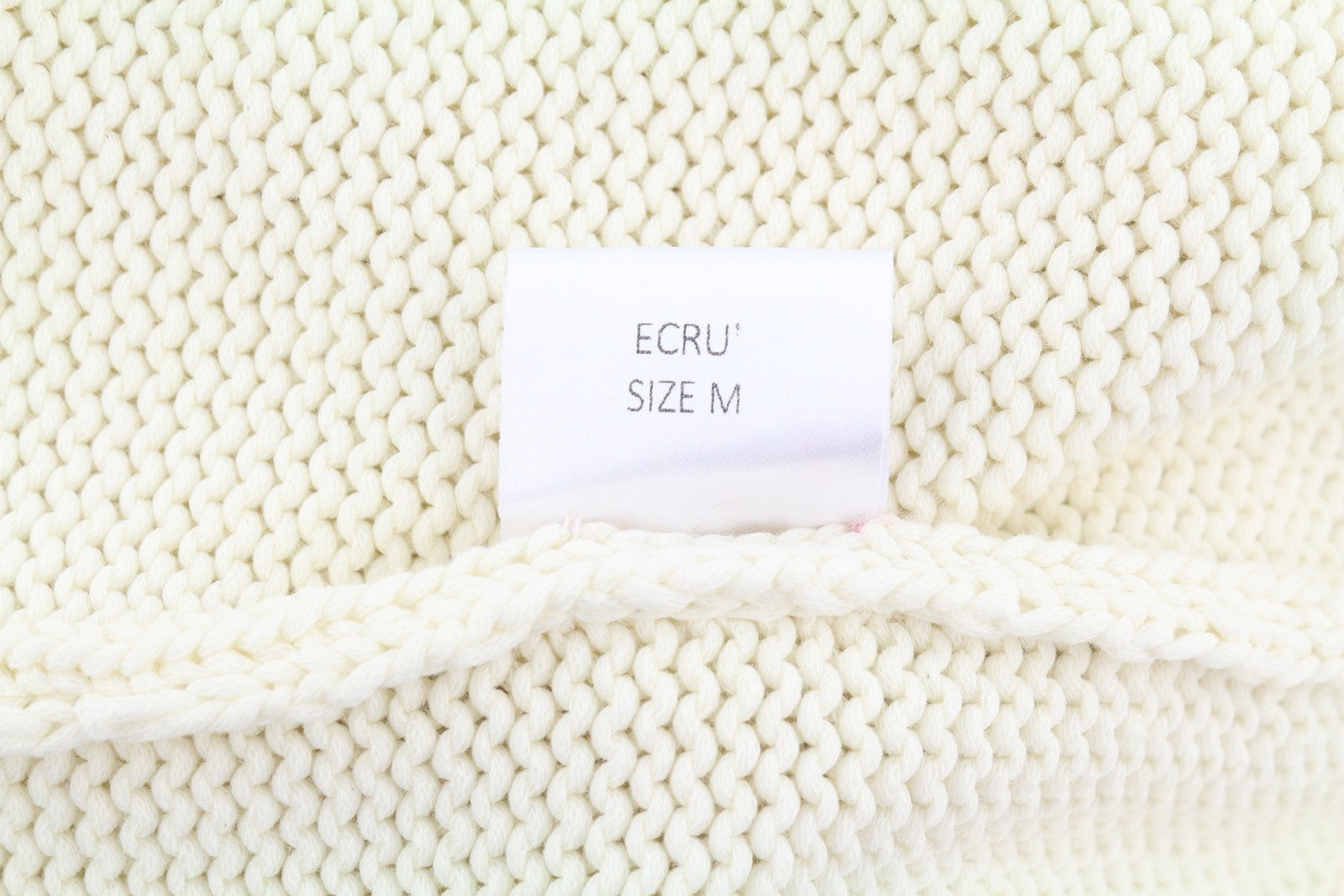 SCOTCH & SODA Men Jumper M White Oversized Cable Knit V-Neck Pull On