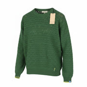 SCOTCH & SODA Men Jumper L Green Open Knit Crew Neck Stretch Pull On