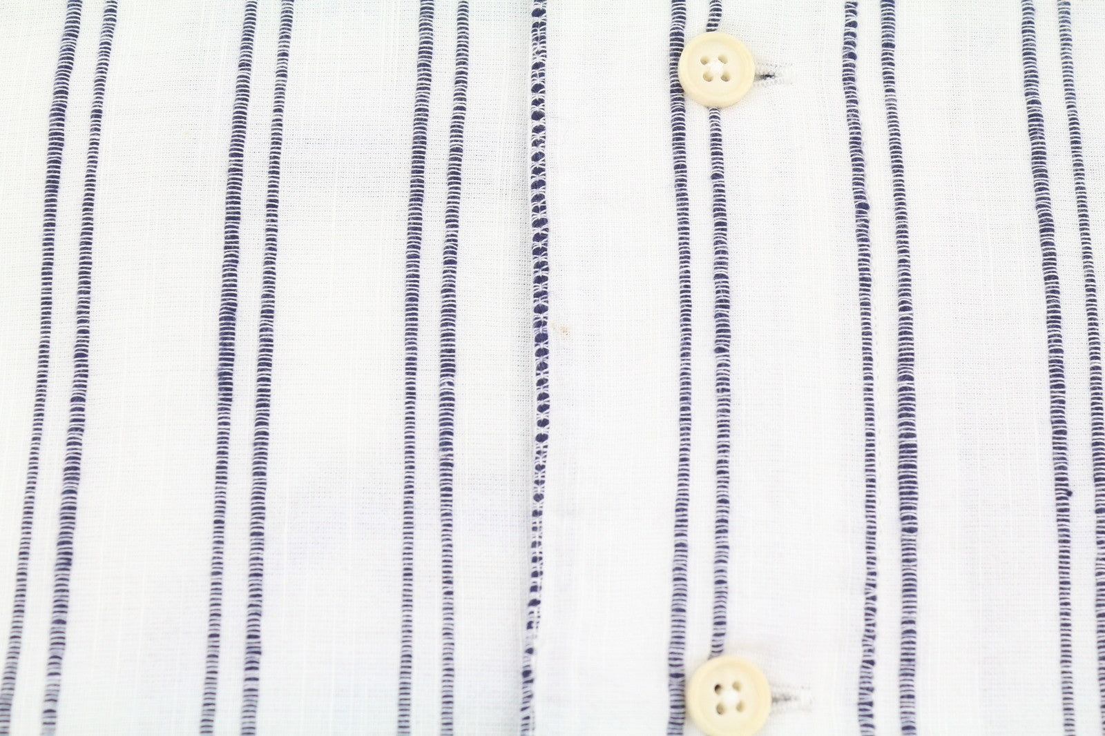 SCOTCH & SODA Men Shirt L White Pinstriped Relaxed Fit Button Up Short Sleeve