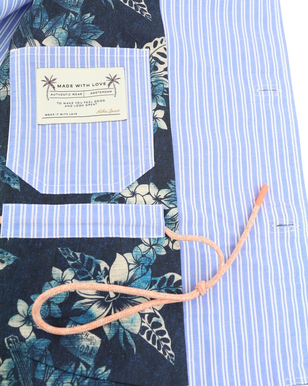SCOTCH & SODA Men Jacket M Blue Pinstriped Button Up Patch Pocket Lightweight