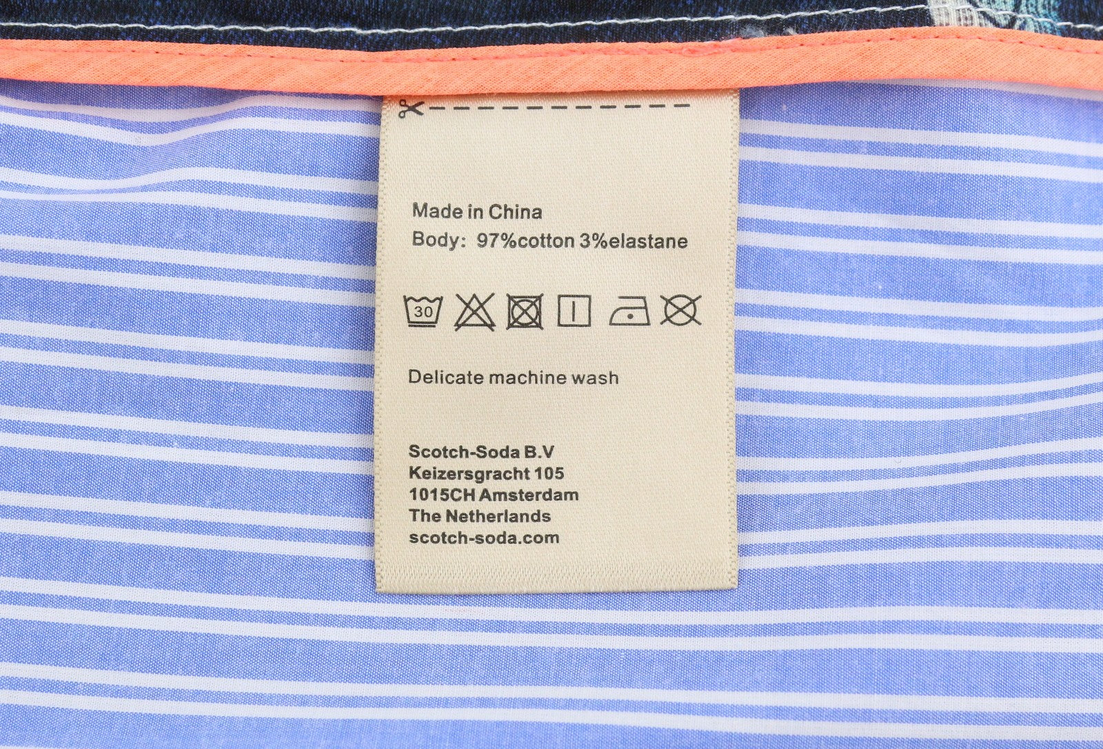 SCOTCH & SODA Men Jacket M Blue Pinstriped Button Up Patch Pocket Lightweight