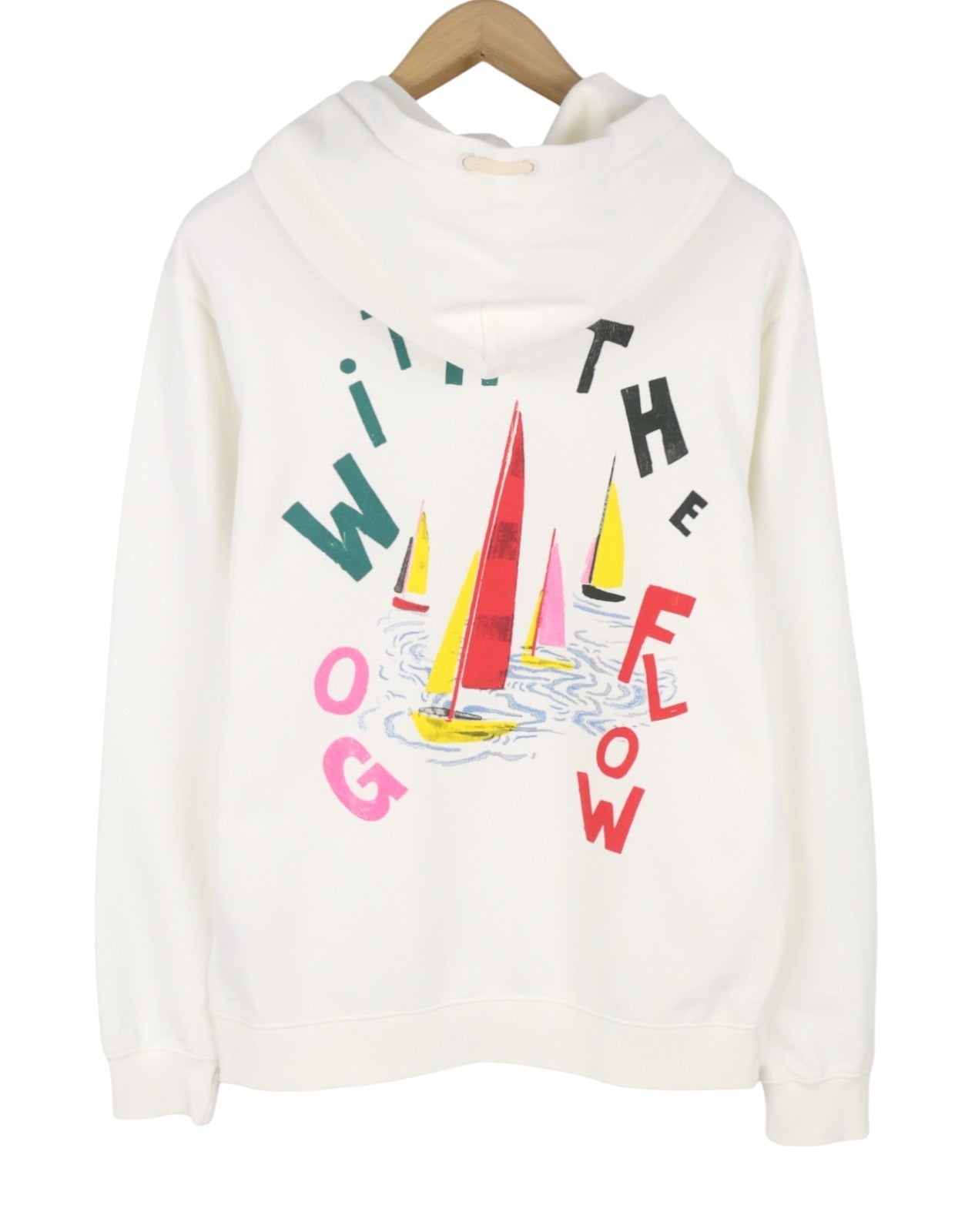 SCOTCH & SODA Men Hoodie L White Patterned Kangaroo Pocket Pull On