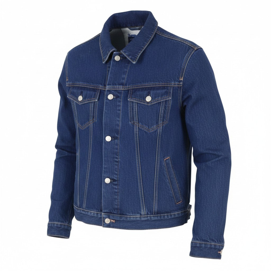 SCOTCH & SODA Men Jacket M Blue Button Up Pockets Lightweight Denim Trucker