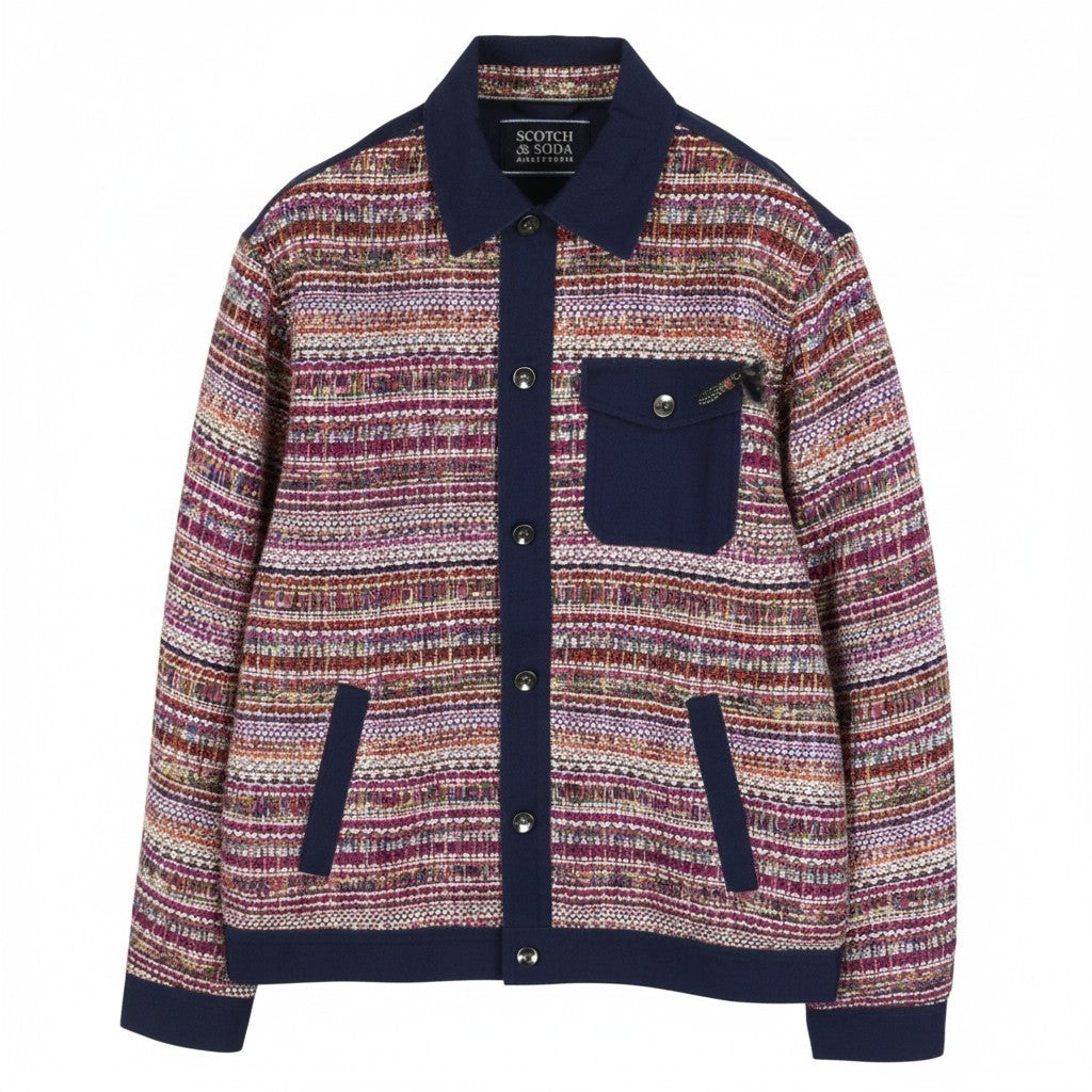 SCOTCH & SODA Men Jacket M Colourful Embroidered Button Up Lightweight