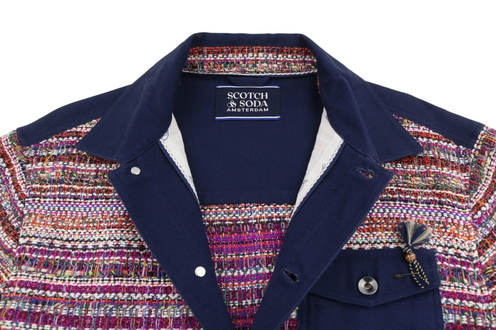 SCOTCH & SODA Men Jacket M Colourful Embroidered Button Up Lightweight