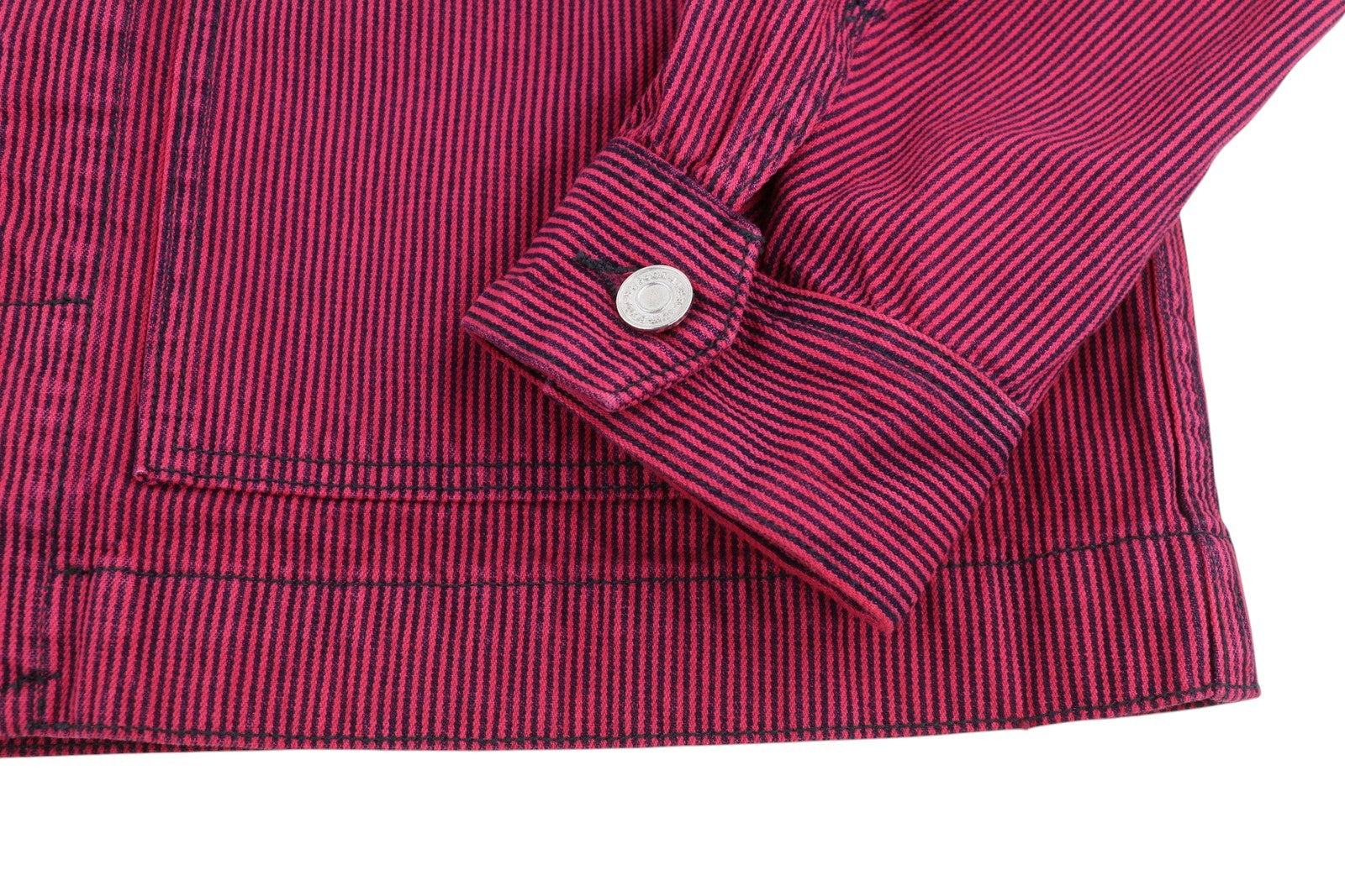 SCOTCH & SODA Men Jacket M Pink Pinstriped Button Up Patch Pocket Trucker