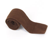 SUITSUPPLY Men Tie 147 x 6 cm Brown Pure Cotton Knitted Squared-End Formal