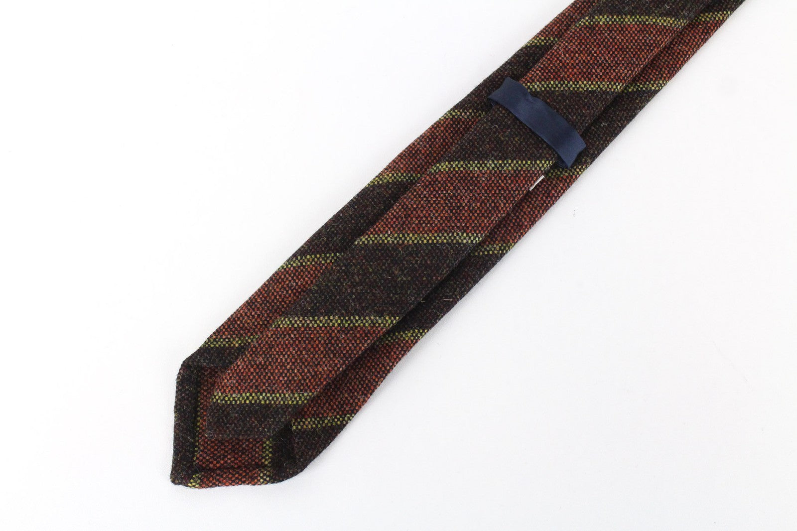 SUITSUPPLY Men Tie 150 x 8 cm Brown Pure Wool Striped Pattern Pointed-End