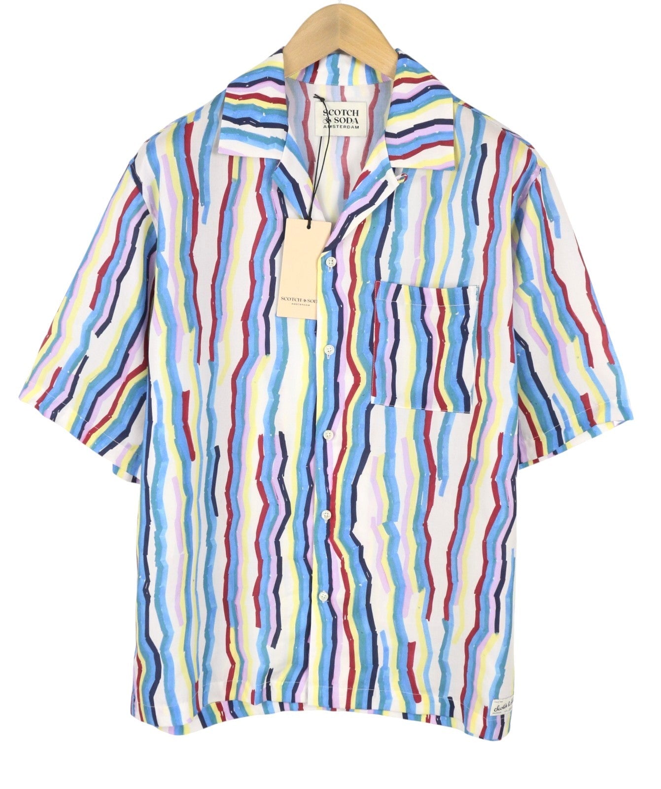 SCOTCH & SODA Men Set M Colourful Pattern Tencel Short Sleeve Relaxed Fit 2in1