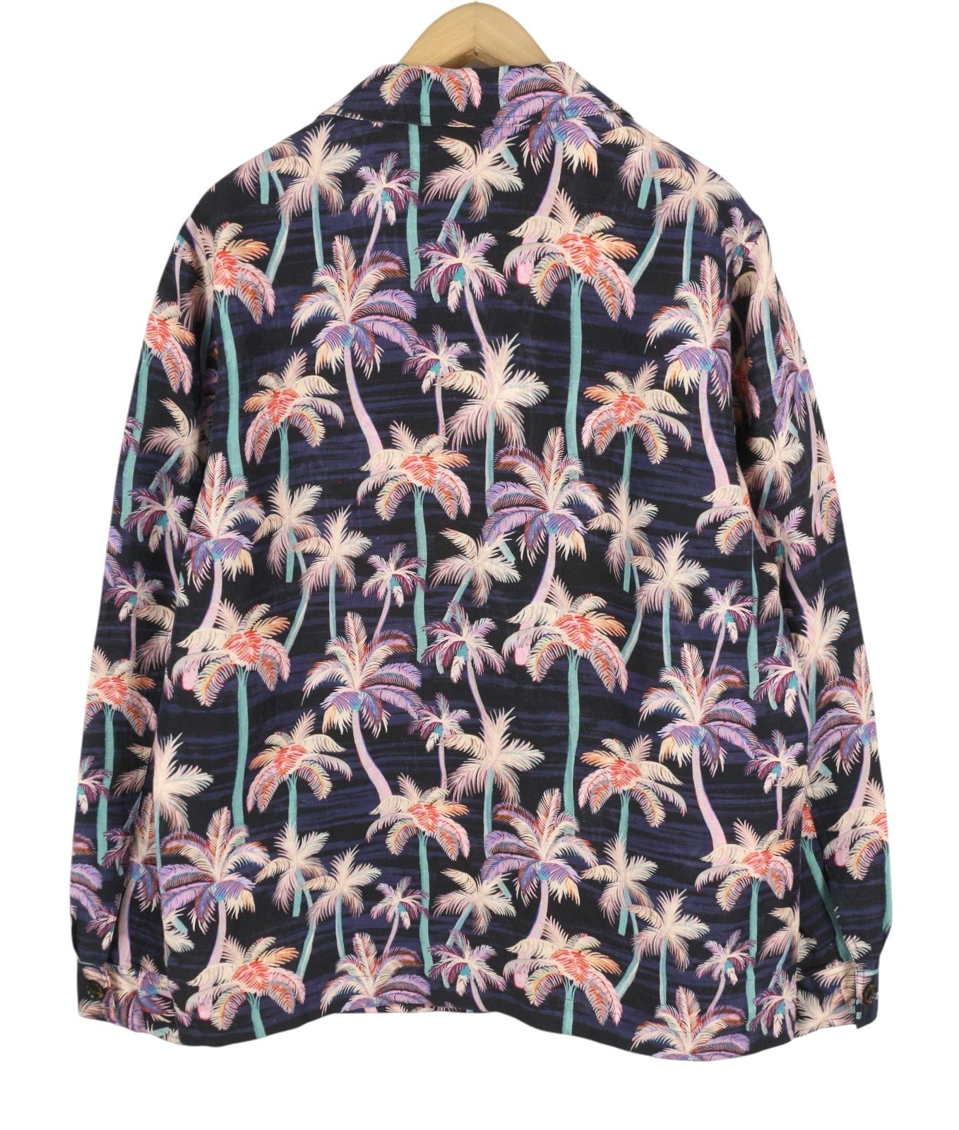 SCOTCH & SODA Men Blazer XL Dark Blue Palm Tree Print Notch Lapel Thin