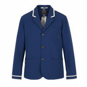 SCOTCH & SODA Men Blazer M Blue Cotton Notch Lapel Single Breasted