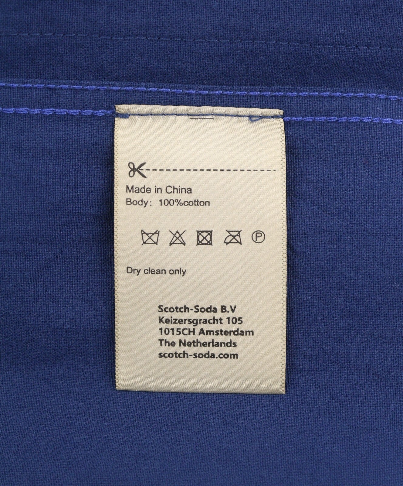 SCOTCH & SODA Men Blazer M Blue Cotton Notch Lapel Single Breasted
