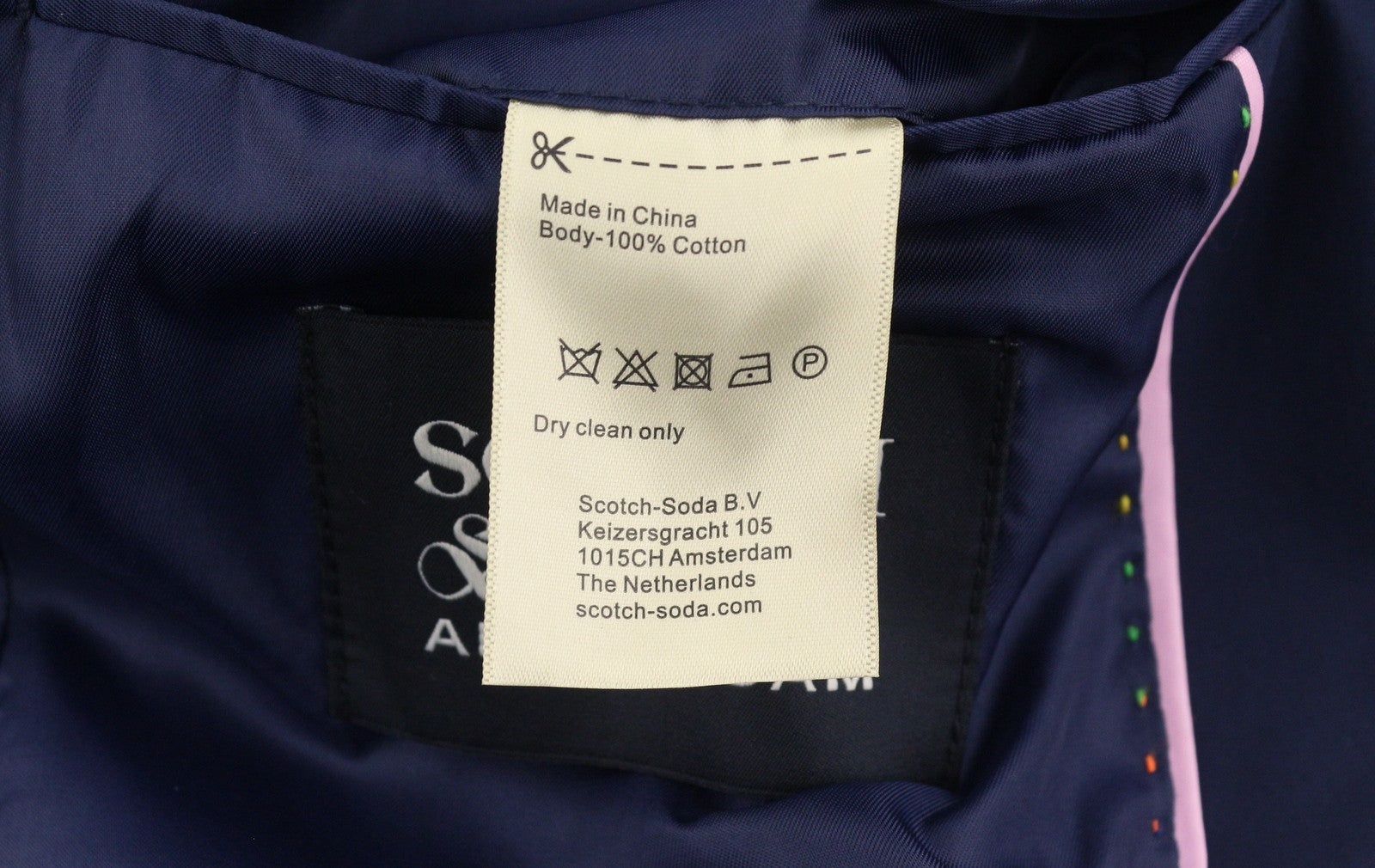 SCOTCH & SODA Men Blazer M Dark Blue Cotton Half Lined Notch Single Breasted