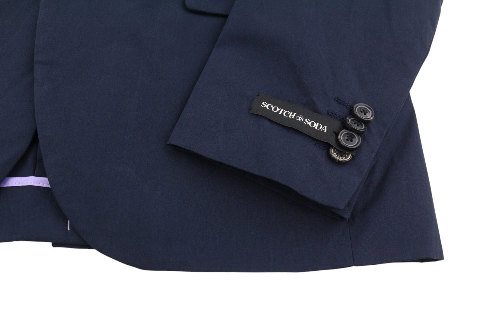 SCOTCH & SODA Men Blazer M Dark Blue Cotton Half Lined Notch Single Breasted