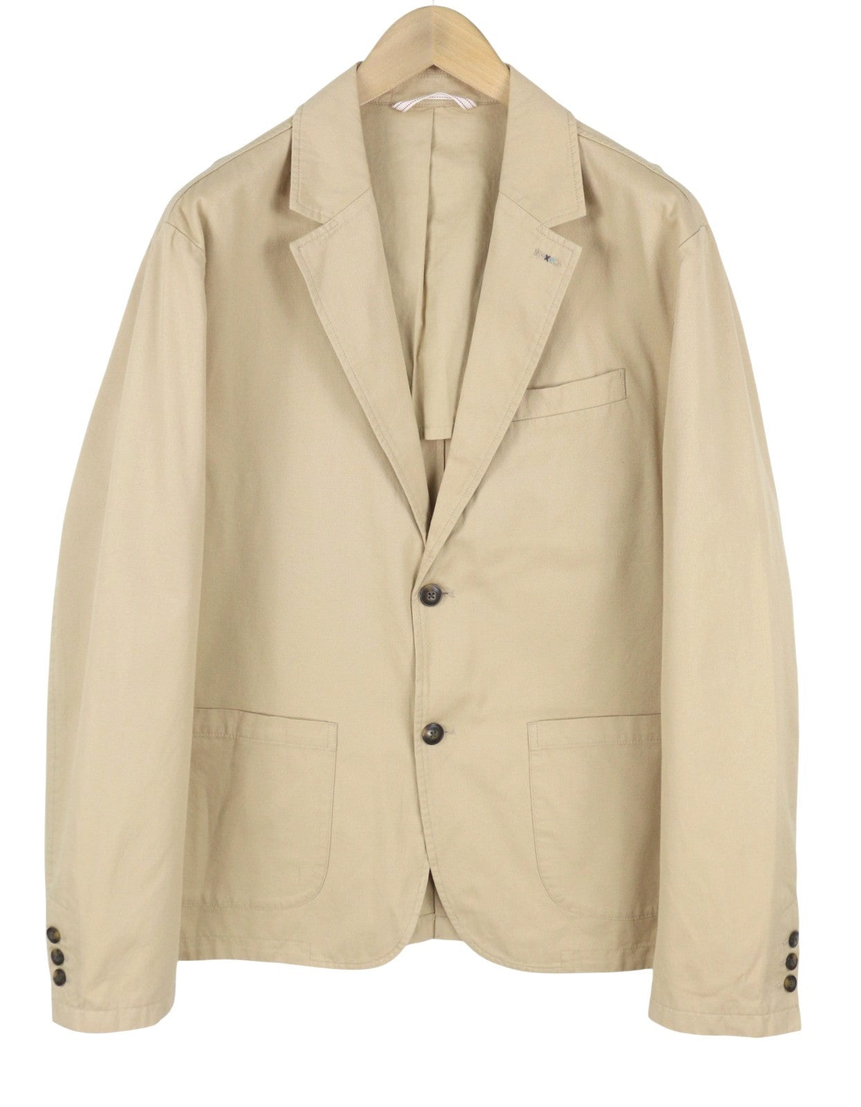 SCOTCH & SODA Men Blazer L Beige Half Lined Notch Lapel Single Breasted