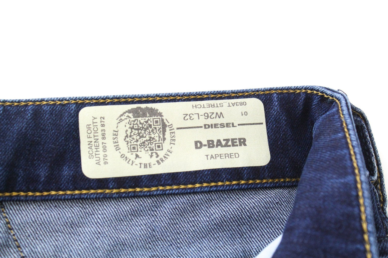 DIESEL D-Bazer 083AT Men Jeans W26/L32 Tapered Fit Cotton Stretch Washed Blue