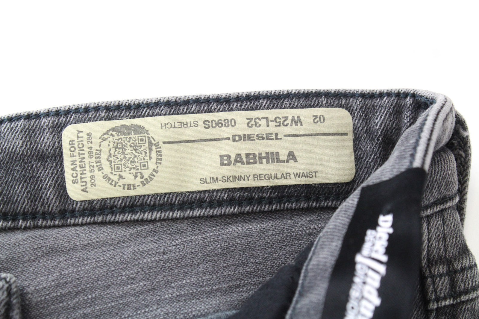 DIESEL Babhila 0890S Women Jeans W25/L32 Slim Skinny Fit Grey Cotton Stretch